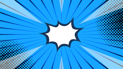 Poster - Blue black and white pop art comic background cartoon vector illustration. Vector illustration for superhero design, web, banners, posters, cards, wallpapers
