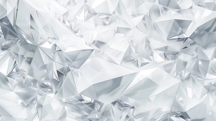 Wall Mural - white abstract of chaotic polygonal shapes. futuristic background with polygonal shapes. 3d renderin