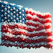 Bandera de Estados Unidos hecha de globos de colores