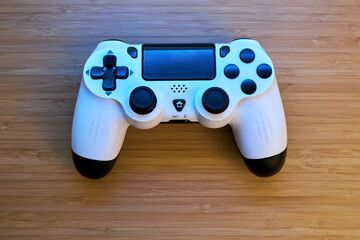 Gamepad on the table. Gamer and Game concept