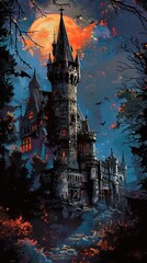 Sticker - dracula castle poster