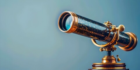 Wall Mural - telescope gazing at cosmic wonders in isolated white background