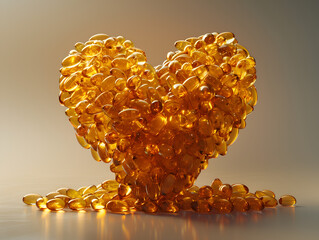 A huge heart made with Omega 3 pills