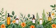 A selection of natural skincare products with botanical elements and wellness concept
