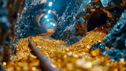 A gold mine with little effort yielding large rewards, representing smart investments.