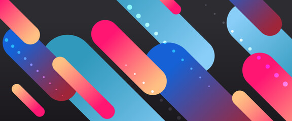 Wall Mural - Colorful vector abstract banner with simple geometric shapes. For cover design, book design, poster, cd cover, flyer, website backgrounds or advertising