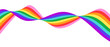 © vika_k - Rainbow wavy flowing ribbon design element. LGBTQ Pride month flag. Rainbow colored wave background template shape for banner, poster, flyer, brochure, booklet, cover. Vector backdrop