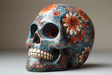 Traditional Mexican skulls souvenirs for the holiday Cinco de Mayo