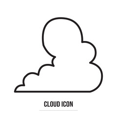 Sticker - Cloud icon vector. Line sky symbol. Trendy flat weather outline ui sign design in white background. Thin linear graphic pictogram for web site, mobile application. Logo illustration. Eps10.