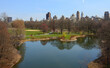 Great Lawn and Turtle Pond in spring. Central Park in Manhattan, New York City, United States