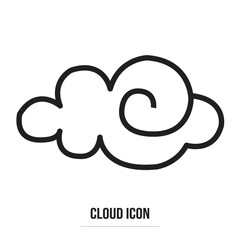 Wall Mural - Clouds line art icon. Storage solution element, databases, networking, software image, cloud and meteorology concept. Vector line art illustration isolated on white background in eps 10.