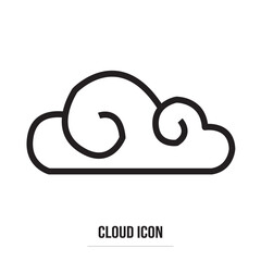 Sticker - Clouds line art icon. Storage solution element, databases, networking, software image, cloud and meteorology concept. Vector line art illustration isolated on white background in eps 10.