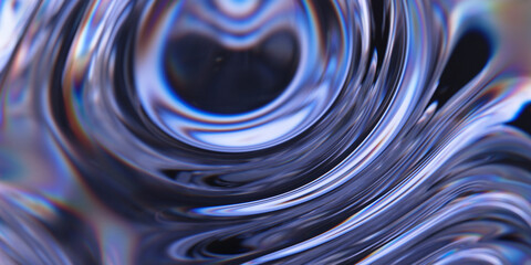 Poster - glass surface with dispersion. transparent fluid with refraction. abstract background with ripples. 