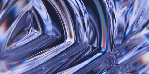 Poster - glass surface with dispersion. transparent geometric structure with refraction. abstract background 