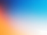 Fototapeta Zachód słońca - White blue, orange blurred gradient on dark grainy background