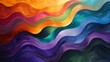 Impressionist-style painting featuring waves of sunset spectrum colors flowing in harmony..