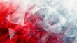 Abstract overlapping red and white triangles creating depth for modern design. Transparent geometric shapes in red and white for layered background art.