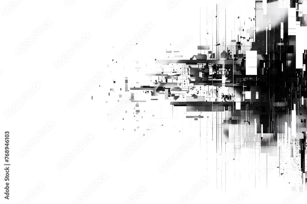 Subtle Distortion black glitch effect on a transparent background, offering a subtle yet ...