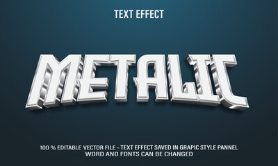 Poster - Metalic 3d editable text effect style