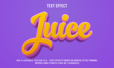 Poster - Juice 3d editable text effect style