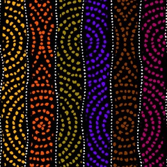 Aufkleber - Seamless african pattern. Ethnic and tribal motifs. Brown, red, khaki and black colors. Grunge texture. Vintage print for textiles. Patchwork