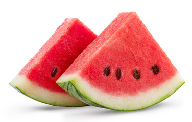 Wall Mural - Water melon slices isolated on white background. File contains clipping path.