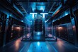 A futuristic quantum computer lab.