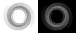 © Mykola Mazuryk - Lines in circle abstract background. Dynamic transition illusion. Black shape on a white background and the same white shape on the black side.