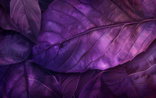 Purple Leaf Texture, Leaf Background With Veins And Cells Background Illustration. Generative Ai