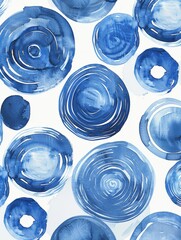 Wall Mural - Detailed view of multiple blue circles against a plain white backdrop