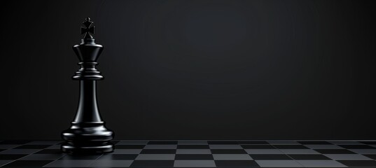 Wall Mural - Strategic leadership symbolized by king chess piece on chessboard, business success concept