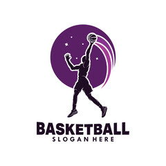 Sticker - Modern basketball silhouette vector design