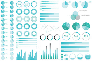 Set of infographic elements data visualization vector design template. Collecction for any industry from business or marketing.