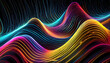Neon wave abstract background with vibrant colors