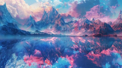 Wall Mural - Lake near the mountains. The most beautiful close-up nature and landscapes wallpaper.