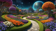 The bewitched garden in a faraway galactic