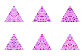 Poster - Isolated ornate  triangular triangle logo template collection - geometrical abstract geometric vector designs elementss with mosaic triangles