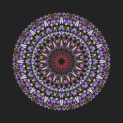 Poster - Round petal pattern mandala - ornamental geometrical abstract vector graphic