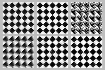 Aufkleber - Square pattern background set - abstract  vector illustrations from diagonal squares