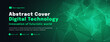 Digital technology poster cover speed connect dark green background, cyber information, abstract communication, innovation future tech data, internet network connection, Ai big data blend illustration