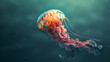 A graceful jellyfish drifting through the ocean currents