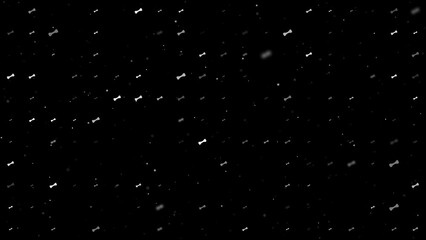 Poster - Template animation of evenly spaced dog bone symbols of different sizes and opacity. Animation of transparency and size. Seamless looped 4k animation on black background with stars