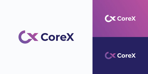 Poster - Vector logo design combining the initials C and X with a modern, simple, clean and abstract style.