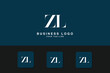 Alphabet Letters ZL, LZ,  Initials Logo Monogram