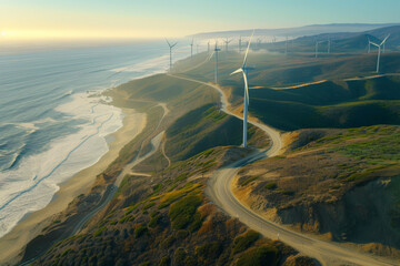 Wind turbines farm