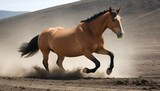 Fototapeta  - A Horse With Its Hooves Pounding The Earth Runnin