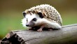 A Hedgehog Sitting On A Log