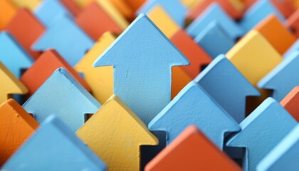 Poster - Abstract financial growth arrows background with spacious area for convenient text placement
