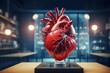 3d Human heart anatomy on scientific background. 