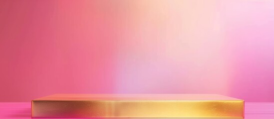 Sticker - Abstract Gradient Pink Background with Golden Table for Business Report